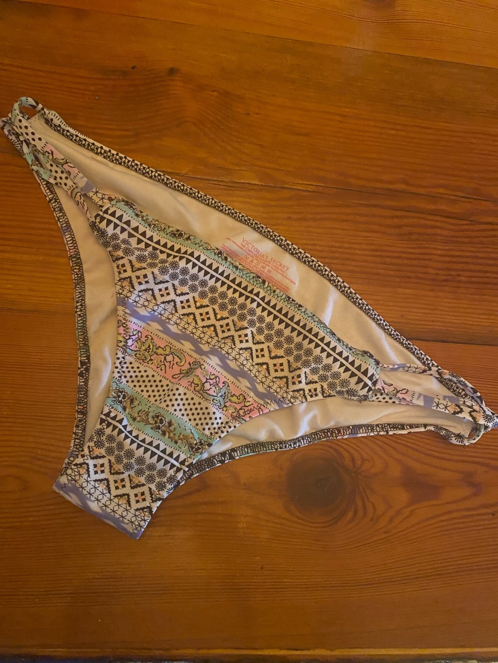 Victoria's Secret white & Multi-Print Bikini Bottom